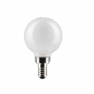 Satco 5.5W LED G16.5 Bulb, Dimmable, E12, 500 lm, 120V, 4000K, White