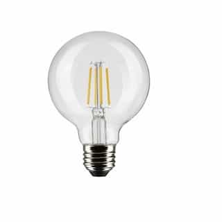 6W LED G25 Bulb, Dimmable, E26, 500 lm, 120V, 2700K, Clear