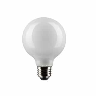 6W LED G25 Bulb, Dimmable, E26, 500 lm, 120V, 2700K, White