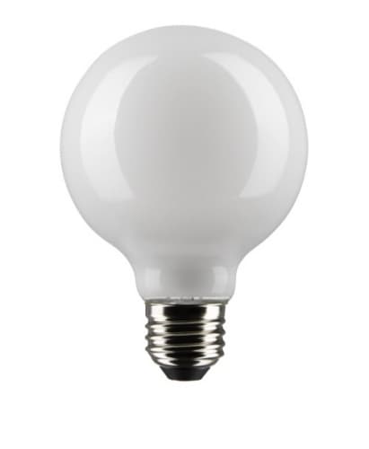 6W LED G25 Bulb, E26, Dimmable, 500 lm, 120V, 3000K, White