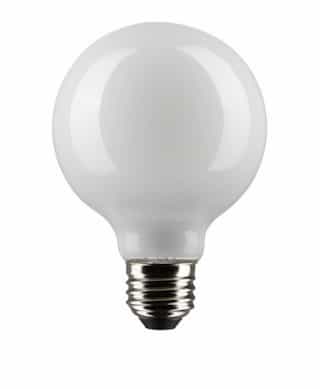 Satco 6W LED G25 Bulb, E26, Dimmable, 500 lm, 120V, 3000K, White