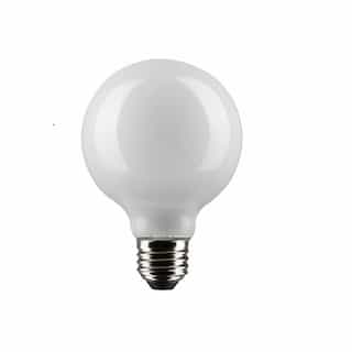 6W LED G25 Bulb, Dimmable, E26, 500 lm, 120V, 4000K, White