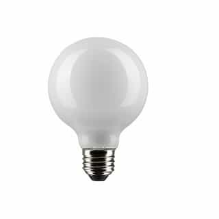 6W LED G25 Bulb, Dimmable, E26, 500 lm, 120V, 5000K, White
