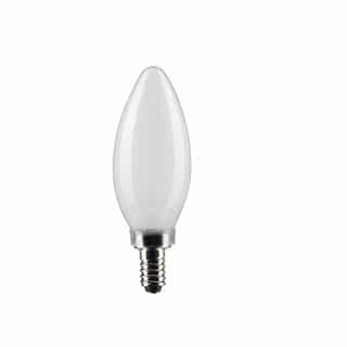 Satco 4W LED B11 Bulb, Dimmable, E12, 350 lm, 120V, 4000K, Frosted