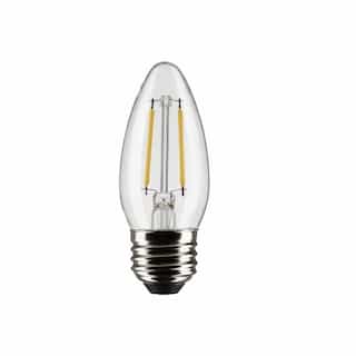 Satco 3W LED B11 Bulb, Dimmable, E26, 250 lm, 120V, 2700K, Clear