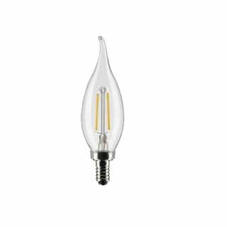 3W LED CA10 Bulb, Dimmable, E12, 200 lm, 120V, 2700K, Clear