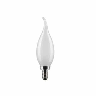 3W LED CA10 Bulb, Dimmable, E12, 200 lm, 120V, 2700K, Frosted