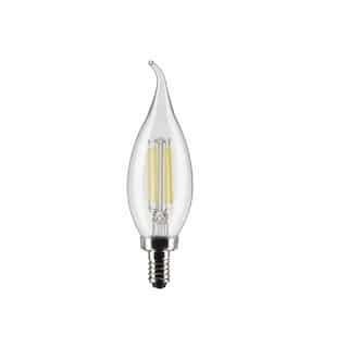4W LED CA10 Bulb, Dimmable, E12, 350 lm, 120V, 2700K, Clear