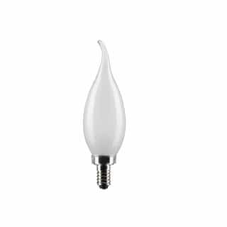 Satco 4W LED CA10 Bulb, Dimmable, E12, 350 lm, 120V, 2700K, Frosted