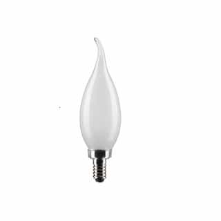 Satco 4W LED CA10 Bulb, Dimmable, E12, 350 lm, 120V, 3000K, Frosted