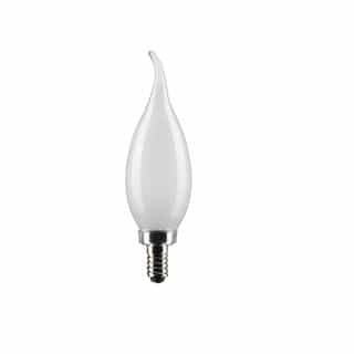 Satco 4W LED CA10 Bulb, Dimmable, E12, 350 lm, 120V, 5000K, Frosted
