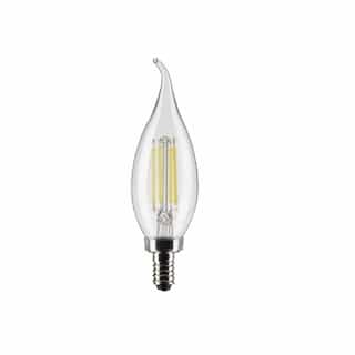 Satco 5.5W LED CA10 Bulb, Dimmable, E12, 500 lm, 120V, 2700K, Clear