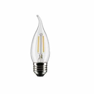 3W LED CA10 Bulb, Dimmable, E26, 250 lm, 120V, 2700K, Clear