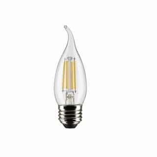 Satco 4W LED CA10 Bulb, Dimmable, E26, 350 lm, 120V, 2700K, Clear