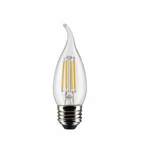 4W LED CA10 Bulb, Dimmable, E26, 350 lm, 120V, 4000K, Clear