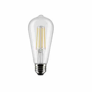 8W LED ST19 Bulb, Dimmable, E26, 800 lm, 120V, 4000K, Clear