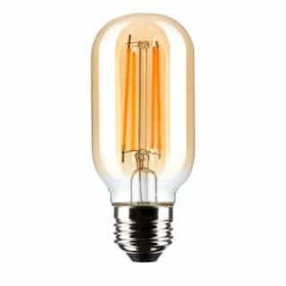 5.5W LED T14 Bulb, Dimmable, E26, 500 lm, 120V, 2000K, Clear/Amber