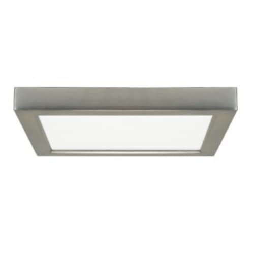 Satco 18.5W Square 9 Inch LED Flush Mount, Dimmable, 3000K, Brushed Nickel