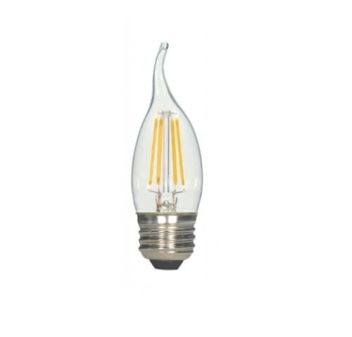4.5W LED CA10 Bulb, Flame Tip, Dimmable, E26, 350 lm, 120V, 2700K, Clear