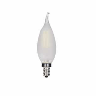 4.5W LED CA10 Bulb, Flame Tip, Dimmable, E12, 350 lm, 120V, 2700K, Frosted