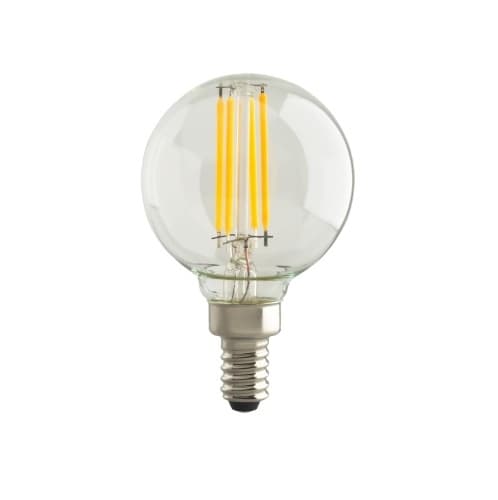 Satco 5.5W LED G16 Bulb, Dimmable, E12, 350 lm, 120V, 2700K, Clear