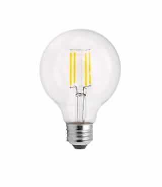 Satco 4.5W LED G25 Bulb, 40W Inc. Retrofit, E26, 350 lm, 120V, 2700K, Clear