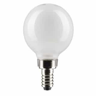 Satco 4.5W LED G16.5 Bulb, E12 Base, 90CRI, 350 lm, 120V, 2700K, White, 2PK