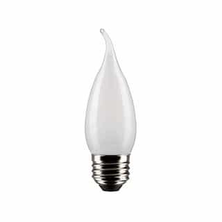 Satco 4W LED CA10 Bulb, Dimmable, E26, 350 lm, 120V, 2700K, Frosted