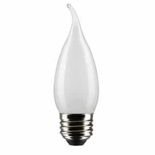 5.5W LED CA10 Bulb, Flame Tip, E26, 500 lm, 120V, 2700K, Frosted, 2PK