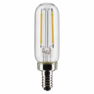 2.8W LED T6 Bulb, Dimmable, E12, 200 lm, 120V, 2700K, Clear, 2PK