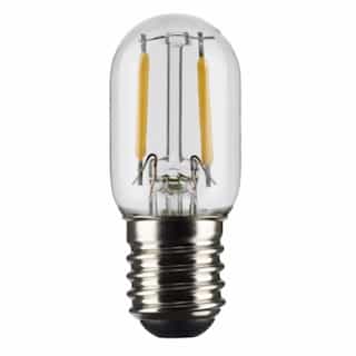 3W LED T6.5 Bulb, Dimmable, E17, 200 lm, 120V, 2700K, Clear, 2PK