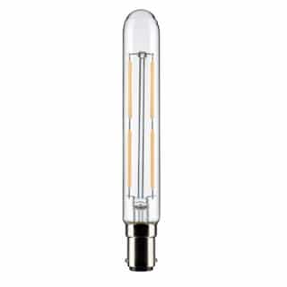 Satco 4W LED T6.5 Bulb, Dimmable, BA15d, 400 lm, 120V, 3000K, Clear