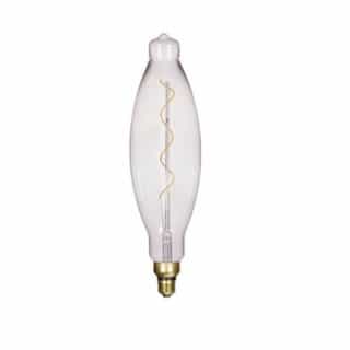 Satco 4W LED BT38 Bulb, Clear Filament, Dimmable, 2150K
