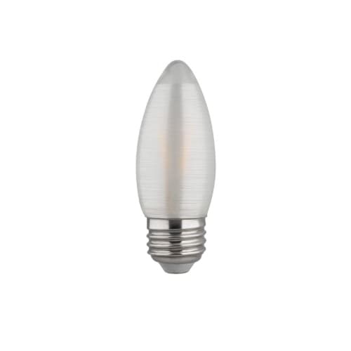 Satco 2W LED C11 Bulb, 20W Inc. Retrofit, Dim, E26, 120 lm, 120V, 2700K, Satin Spun