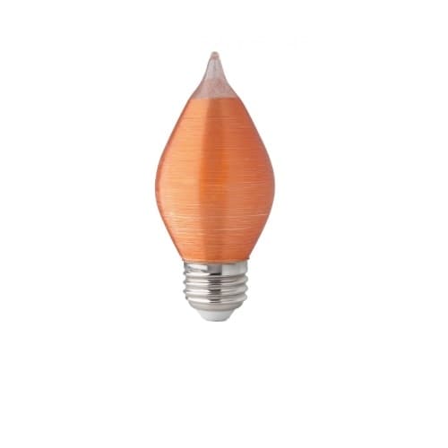Satco 4W LED Amber C15 Bulb, Dimmable, E26, 240 lm, 120V, 2100K, Satin Spun