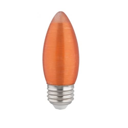 Satco 2W LED C11 Bulb, Dimmable, E26, 120 lm, 100 lm, 2100K, Spun Amber