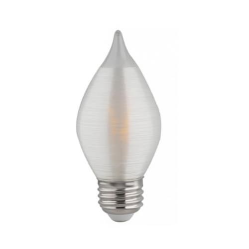 Satco 2W LED C15 Bulb, Dimmable, E26, 300 lm, 120V, 2700K, Satin Spun