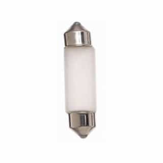 Satco 2W LED Miniature Indicator Festoon Bulb, T3, 12V, 5000K, Frosted