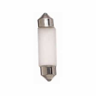 2W LED Miniature Indicator Festoon Bulb, T3, 12V, 3000K, Frosted