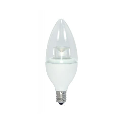 3.5W LED B11 Bulb, 40W Inc. Retrofit, E12, 300 lm, 120V, 3000K, Clear