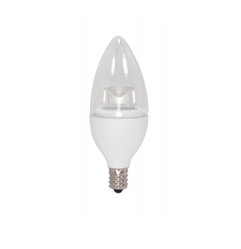 3.5W LED B11 Bulb, Blunt Tip, Dimmable, E12, 300 lm, 120V, 2700K, Clear