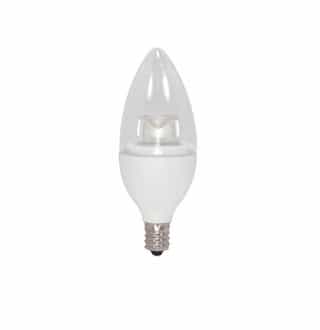 Satco 3.5W LED B11 Bulb, Blunt Tip, Dimmable, E12, 300 lm, 120V, 2700K, Clear