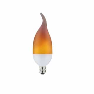 Satco 2W LED B11 Flame Bulb, Non-Dimmable, E12, 60 lm, 120V, 1400K, White