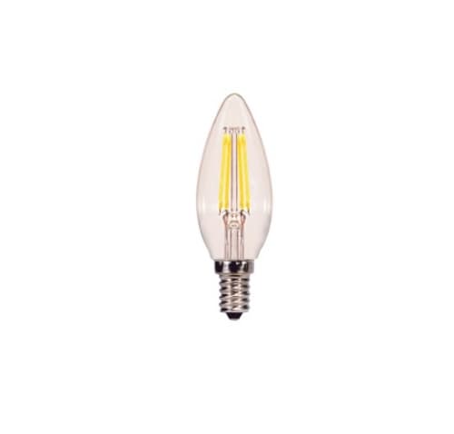 Satco 4W LED B11 Bulb, Dimmable, E12, 350 lm, 120V, 5000K, Clear