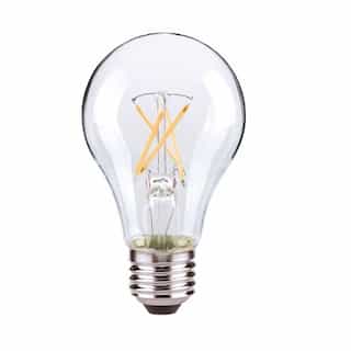 7W LED A19 Bulb, 60W Inc. Retrofit, E26, 800 lm, 120V, 3000K, Clear