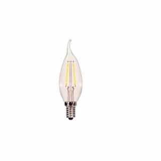 Satco 4W LED B11 Bulb, Blunt Tip, Dimmable, E12, 350 lm, 120V, 3000K, Clear