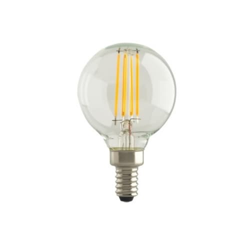 Satco 5.5W LED G16.5 Bulb, Dimmable, E12, 500 lm, 120V, 2700K, Clear