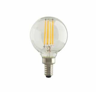 Satco 5.5W LED G16.5 Bulb, Dimmable, E12, 500 lm, 120V, 2700K, Clear