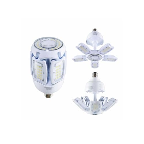 30W LED Corncob Bulb w/ Adjustable Beam, 150W HID Retrofit, E26, 4200 lm, 5000K, Frosted