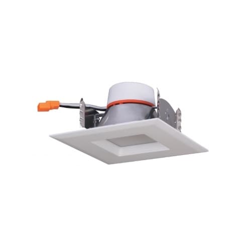 4" 7W LED Square Recessed Downlight Retrofit, Dimmable, 600 lm, 4000K, White